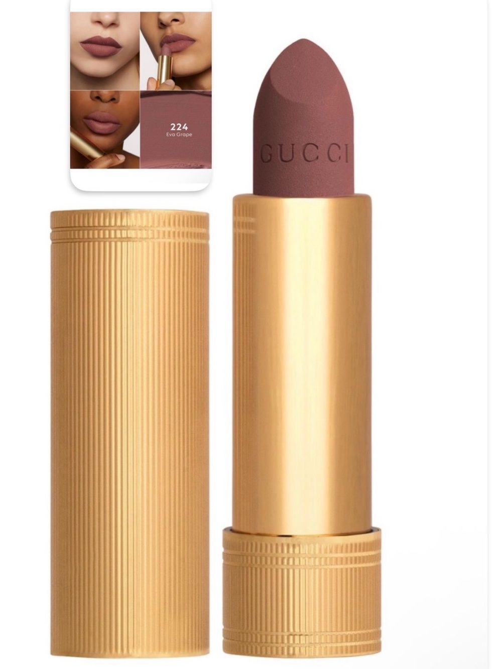 Gucci Matte Lipstick Eva Grape 224